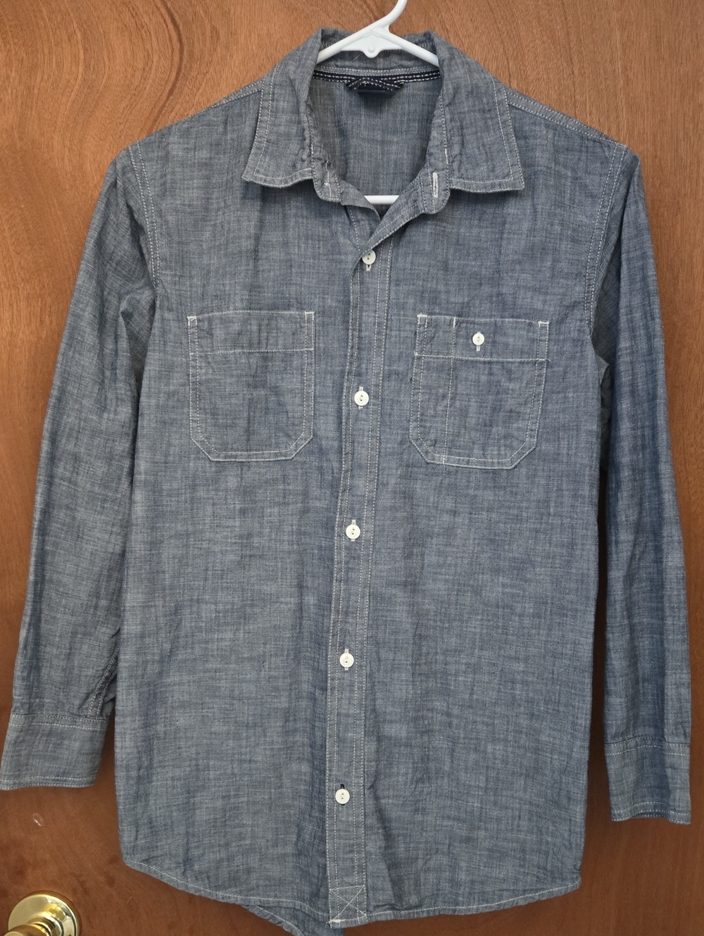 GAP Boys Blue Chambray Button-Down Shirt